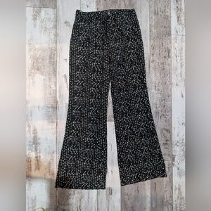 Venti6‎ black and White Polka Dot  Flare Women's Pants Women's Size L